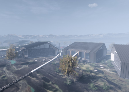 Geothermal Retreat Constructed with Lava Stone and Turf for Sustainable Guest Experiences