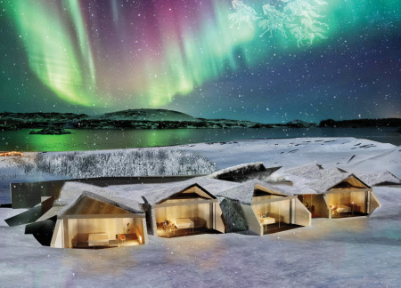Geothermal Retreat Crafted From Board-Formed Concrete and Natural Stone Aggregate  