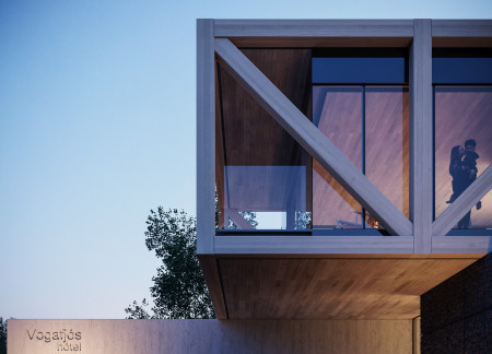 Charred Wooden Shingles and Geothermal Heating in a Sustainable Lodging Retreat  