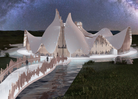 Curvilinear Gridshell Crafted From Laminate Timber Emphasizing Geological Context As A Community Museum