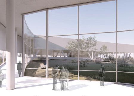 Geothermal Integration with Polycarbonate Glazing and Natural Stone Amidst Iceland's Scenic Landscape  