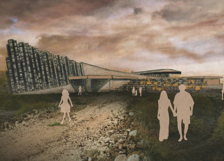 Volcanic Rock Facades and Turf Roofs Enhancing Visitor Engagement in Icelandic Landscape  