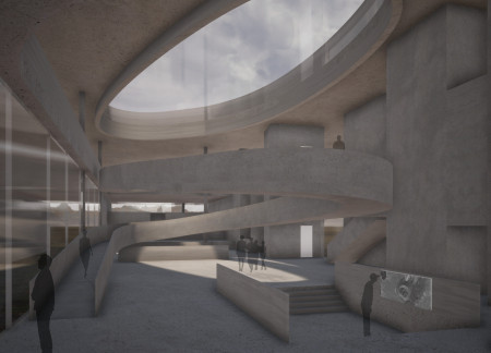 Curvilinear Glass Facades And Sustainable Concrete Framework Enhance A Community-Focused Cultural Hub