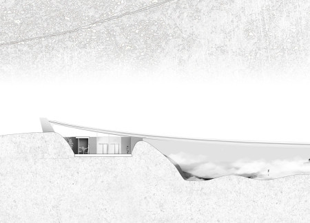 Excavated Volcanic Rock Structure Merging Natural Landscapes With Sustainable ETFE Roofing