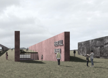 Basalt Walls and Corten Steel Embrace Volcanic Landscapes in a Cultural Museum