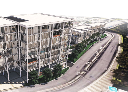 Affordable Housing Featuring Prefabricated Modules and Sustainable Wood Finishes  