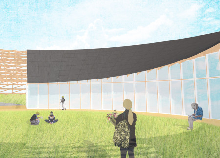 Visitor center showcasing cross-laminated timber and immersive landscape integration in a volcanic environment