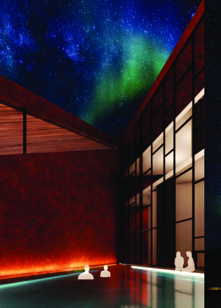 Residential community center featuring cross-laminated timber and charred wood shingles for sustainable design