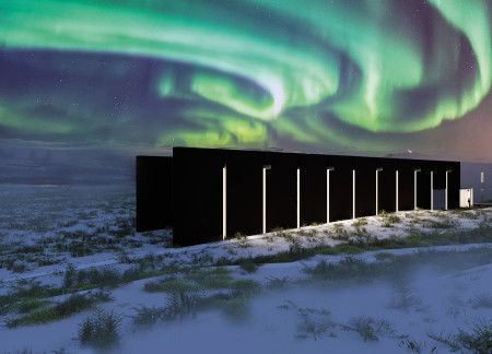 Basalt Volumes and Transparent Facades Creating Harmonious Spaces in Iceland's Natural Landscape