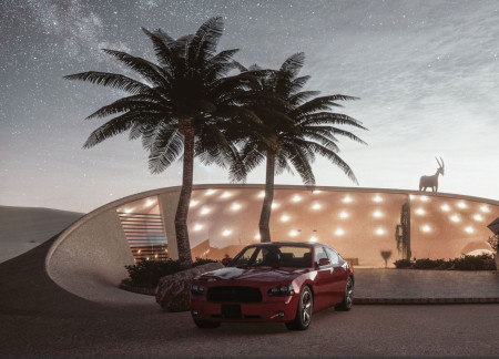 Geothermal Lodges with Smart Glass and Natural Stone Integration in the Arabian Desert
