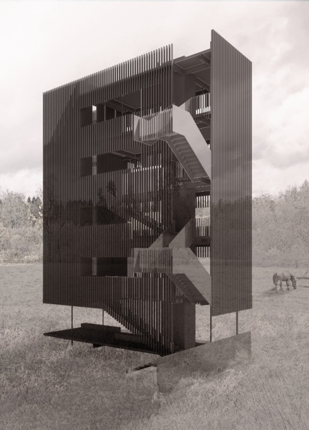 Cantilevered Observation Decks Crafted with Natural Wood and Steel Framing in a Latvian Biosphere Reserve