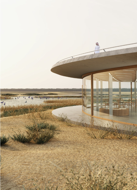 Cantilevered Roof and Cross-Laminated Timber Elevate Ecological Visitor Experience Near Wetlands