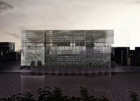 Translucent Façade With Vertical Gardens Enhancing Urban Connectivity and Cultural Spaces