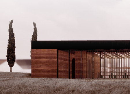 Rammed Earth Structure With Expansive Glass Facades Creating Unique Wine Tasting Experience
