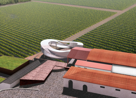 Curved Glass Panels and Marine Plywood Create a Tasting Room Experience in the Heart of a Vineyard