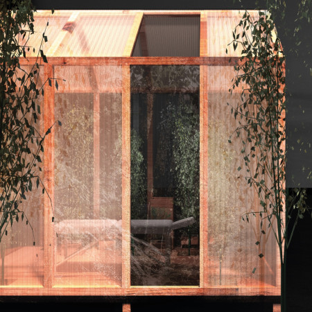 Photovoltaic Glass Meets Locally-Sourced Wood in a Sustainable Wellness Retreat