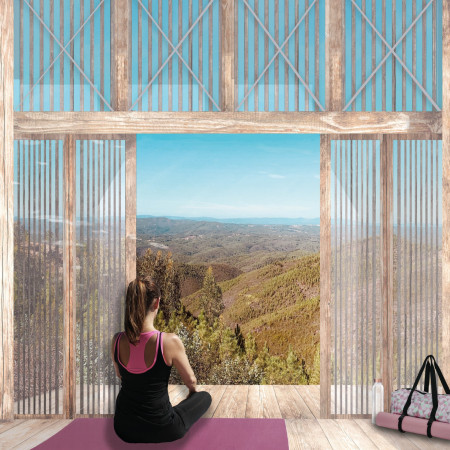 Charred Wooden Shingles and Cross-Laminated Timber Create Harmonious Pavilions for Meditative Retreat  