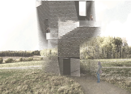 Twisting Steel Structure Offering Panoramic Views Within A Natural Landscape