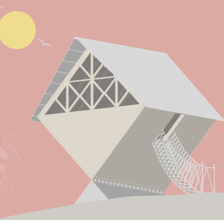 Diamond-Shaped Retreats Elevated on Slender Concrete Foundations with Solid Timber Frames