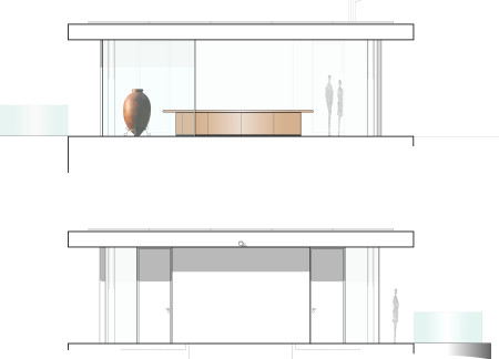 Circular Glass Façade with Alabaster Accents in Sustainable Wine Tasting Room  