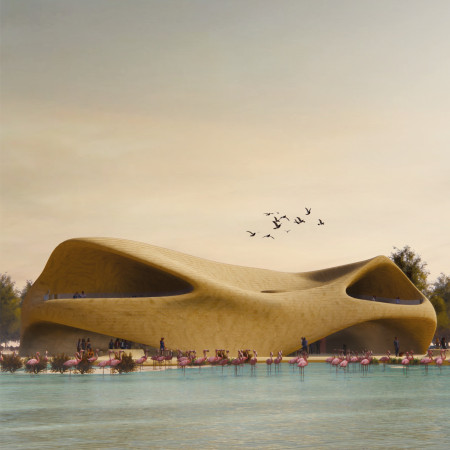 Wattle and Daub Visitor Center Embracing Native Flora Within a Dynamic Wetland Ecosystem