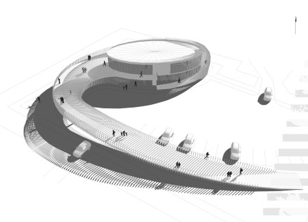Curvilinear Structure Emphasizing Natural Views with Sustainable Timber Facade