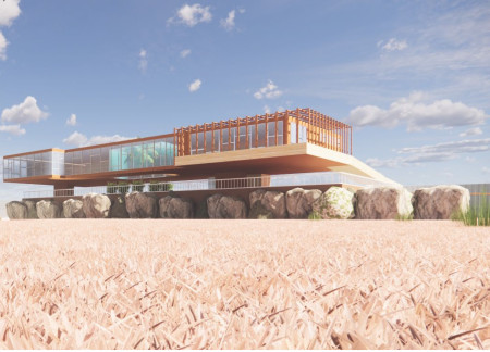 SkyLounge Crafted With SMARTA Glass and Precast Concrete Panels in a Nature Reserve Visitor Center