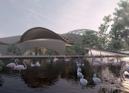 Reed Roofing and Mild Steel Structure Creating Seamless Interaction with Wetland Ecosystem  