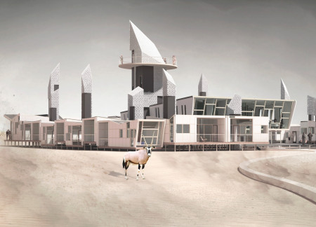 Natural Cooling with Badgir Design and Earthy Finishes in a Desert Lodge Complex