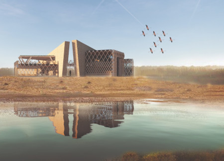Gabion Walls and Cross-Laminated Timber Create a Sustainable Visitor Hub in the Wetlands
