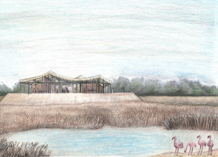 Visitor Center Crafted from Whitewashed Timber and Earth-Toned Ceramic Tiles Integrating Natural Ventilation in a Sustainable Wetland Setting