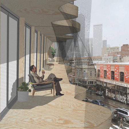 Cross-Laminated Timber Structure With Integrated Community Spaces in Urban Context