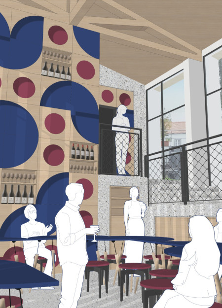 Integration of Ceramic Tiles and Natural Light in a Vineyard Tasting Room