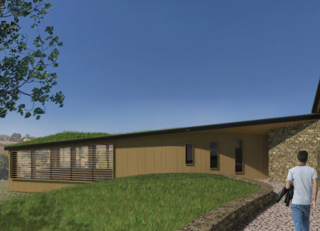 Curved Green Roofs and Locally Sourced Stone Create a Sustainable Winery Experience