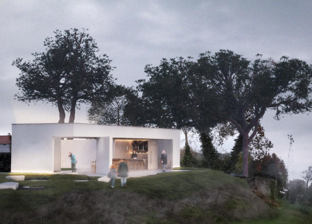 Tasting Room Featuring Cross-Laminated Timber and Charred Wooden Shingles within a Sustainable Vineyard Setting