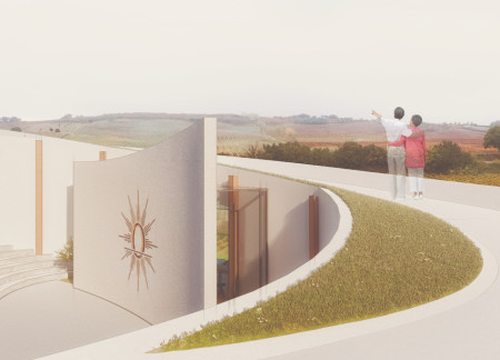 Swirling Steel and White Concrete Shape An Immersive Wine Tasting Experience  