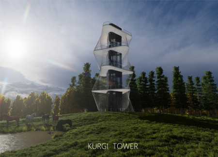 Cantilevered Observation Tower Crafted with Steel and Glass Overlooking Biodiverse Landscapes