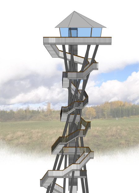 Sustainable Observation Tower Crafted From Locally Sourced Timber and Steel in the Estonian Landscape