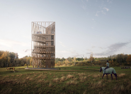 Corten Steel Vista Point Embracing Nature Through Triangular Design