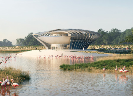 Curvilinear Design with Photovoltaics and Native Plant Landscaping for Eco-Tourism Education