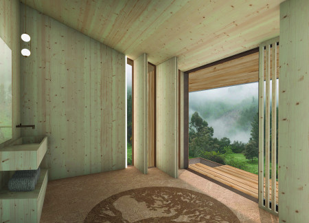 Cork Insulation and Cross-Laminated Timber Elevate a Tranquil Retreat Amidst Nature
