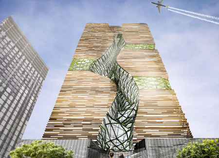 Charred Wood Shingles and Vertical Greenery Define a Sustainable Urban Workspace in Manchester
