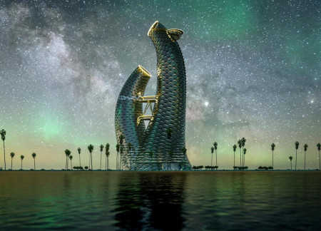 Fluid Forms of Nano-Coated Glass and Locally Sourced Marble Along the Jeddah Waterfront