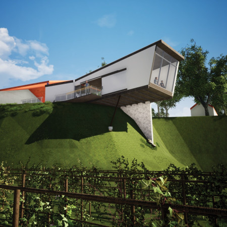 Terracotta Facades and Accessible Design Shaping a Community Space for Wine Appreciation