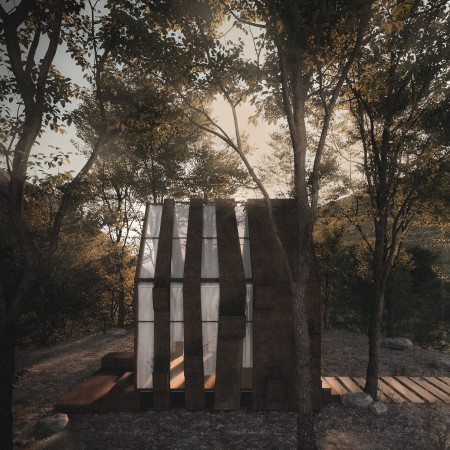 Cork Oak Retreat with Modular Design Emphasizing Biophilic Elements  