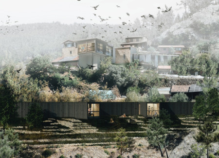 Curvilinear Cabins Clad in Blackwood Embracing Nature Through Sustainable Design  
