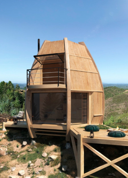 Charred Wooden Shingles and Cross-Laminated Timber Panels Define a Mindful Retreat in Nature