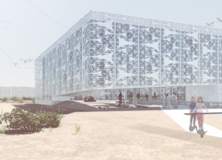 Biomimetic Geometry with High-Performance Glass and Sustainable Materials for Ecological Education  