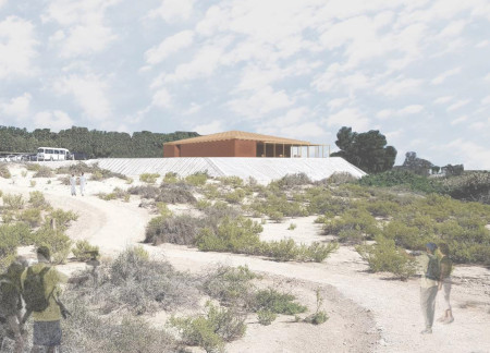 Charred Wooden Shingles and Perforated Masonry Embrace Natural Light in a Community Space  
