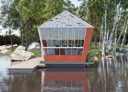 Tetrahedral Design Featuring PTFE Fabric and Sustainable Bamboo Construction for Multifunctional Living